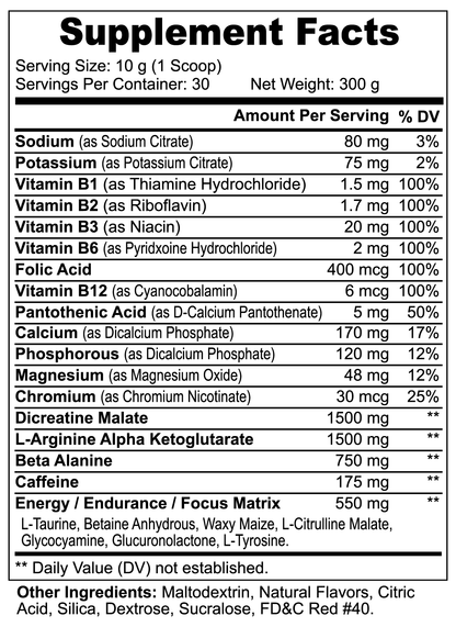 Pre-Workout Powder (Fruit Punch)